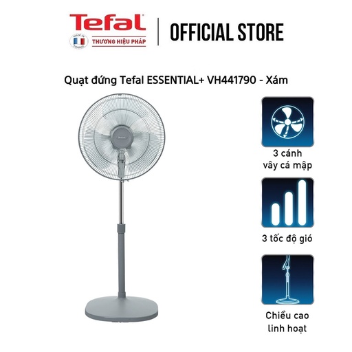 [4200008330] Quạt đứng Tefal Essential VH441790 - Xám